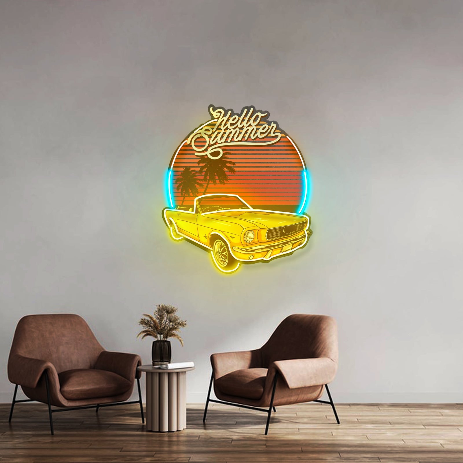 Summer Tropical Beach And Car Led Neon Sign Light Custom Led Signs - Shineneon