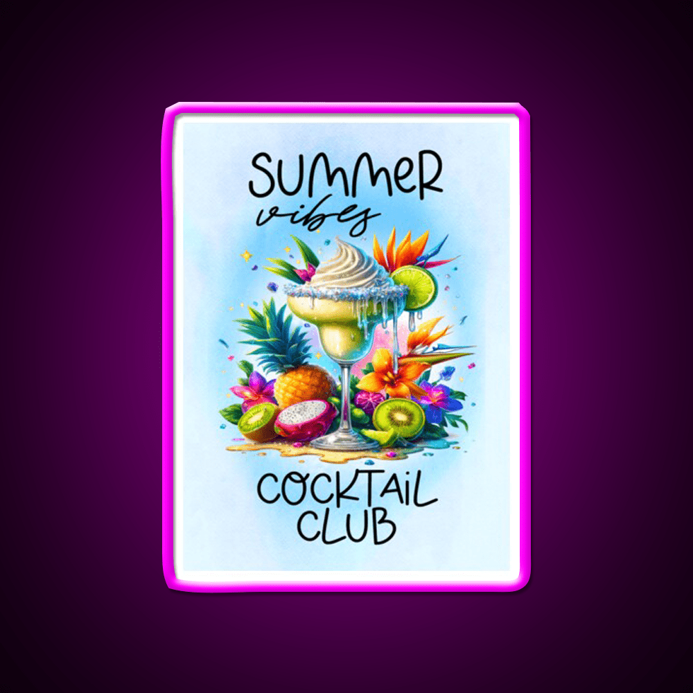 Summer Vibes Cocktail Club Cocktail Bar Decor Led Neon Sign Rgb Color - Shineneon