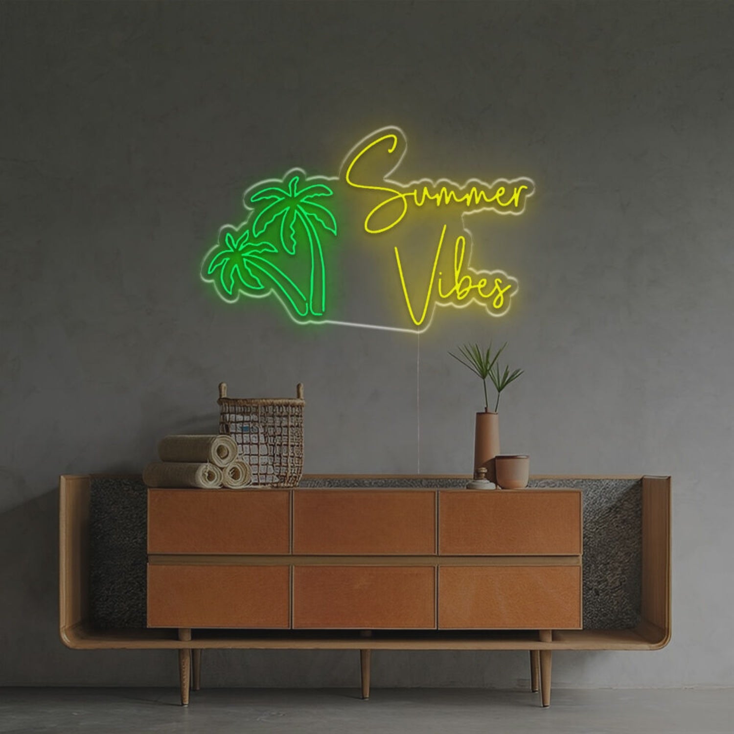 Summer Vibes With Coconut Tree Led Neon Sign | Shineneon