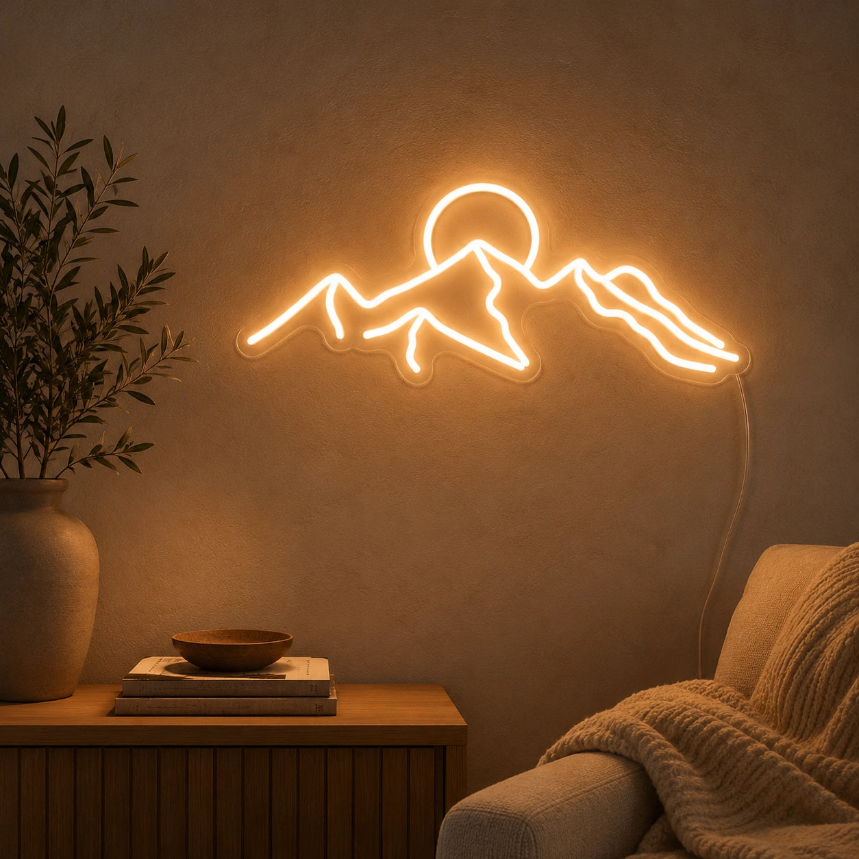 Sun Peak Mountain Neon Sign LED Neon Sign high-converting product image