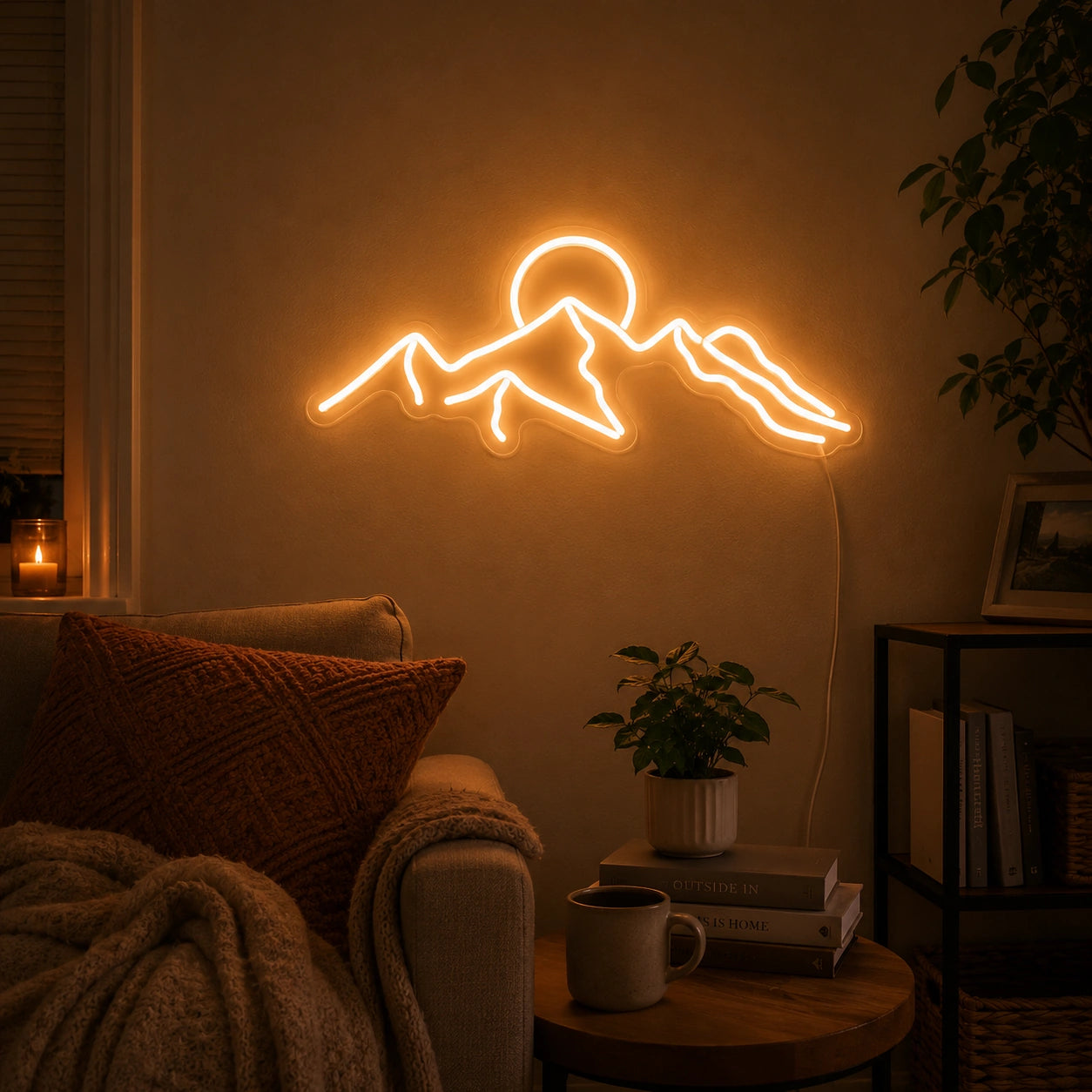 Sun Peak Mountain Neon Sign LED Neon Sign real lifestyle scene