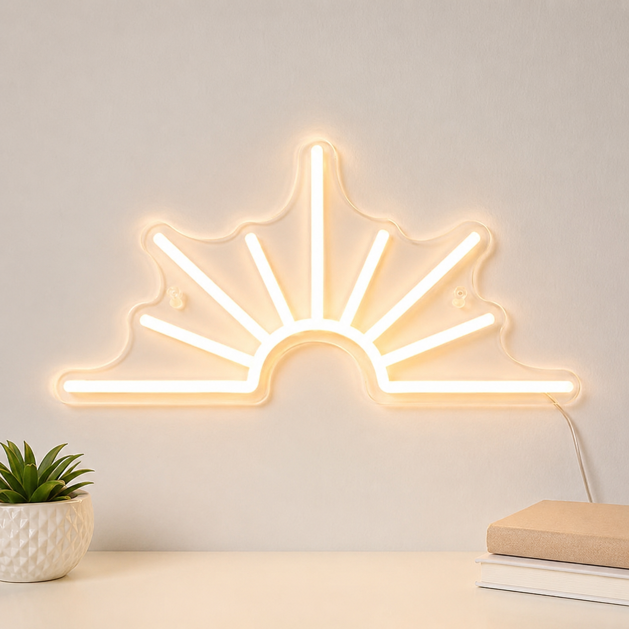 Sun Wall Decor White LED Neon Sign main product image