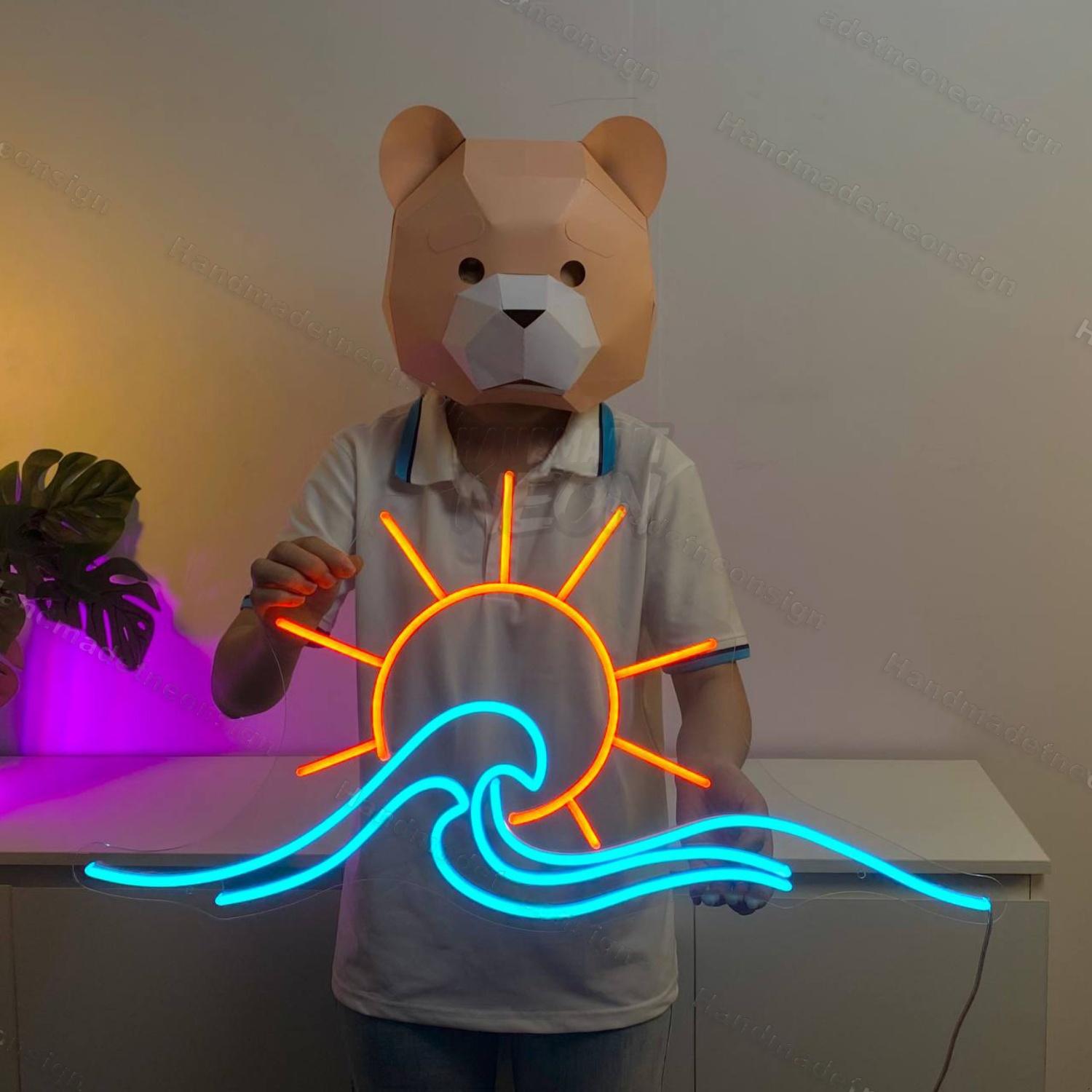 Sun Waves Led Neon Sign Line Art Led Neon Sign | Shineneon