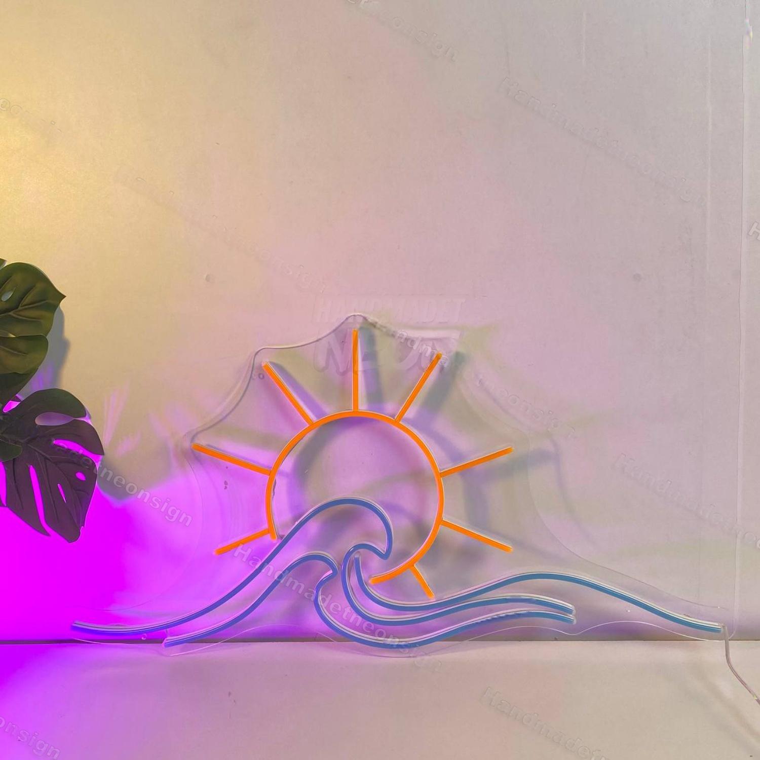 Sun Waves Led Neon Sign Line Art Led Neon Sign | Shineneon
