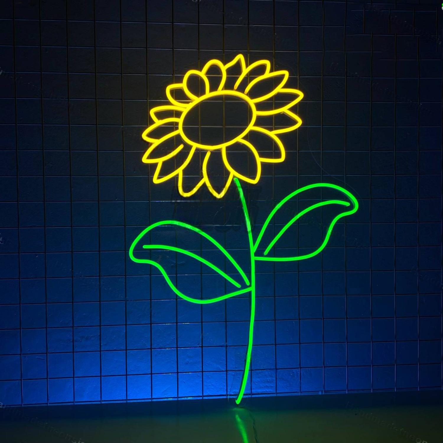 Sunflower Neon Light Floral Nursery Room Wall Decor | Shineneon