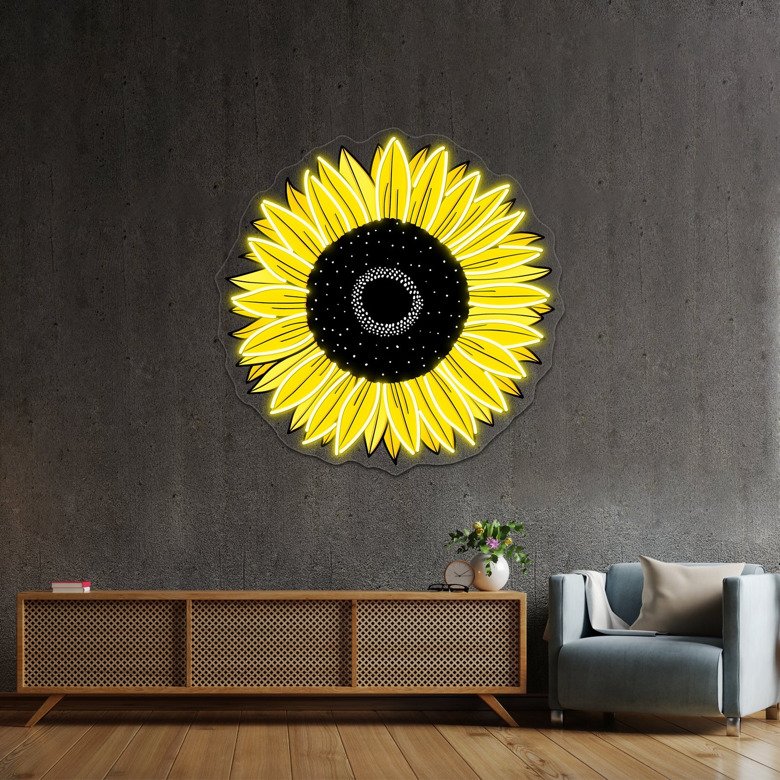 Sunflower Yellow Aesthetic Sticke Neon Sign Artwork For Led Neon | Shineneon