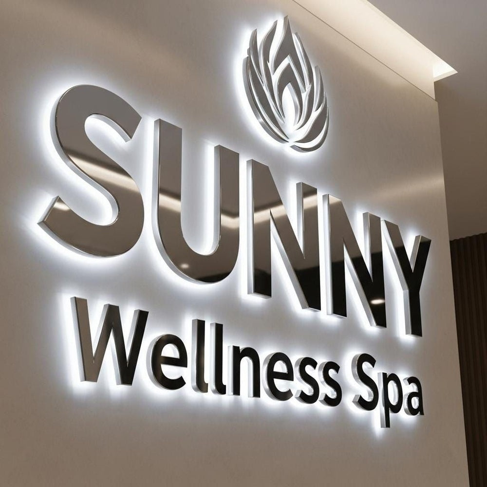 Sunny Wellness Spa 3D Backlit Channel Letters Led Light Sign