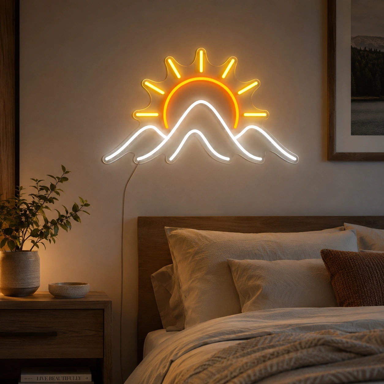 Sunrise Mountain Neon Sign LED Neon Sign real lifestyle scene