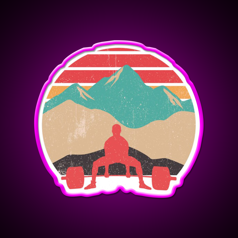 Sunset Deadlifts Powerlifting Gym Fitness Led Neon Sign Rgb Color