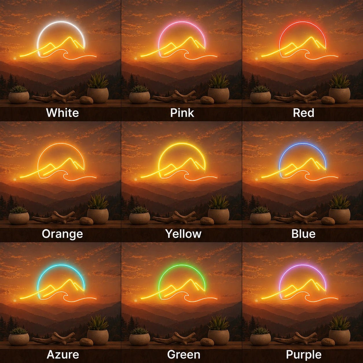 Sunset Mountain Wave LED Neon Sign - Shineneon