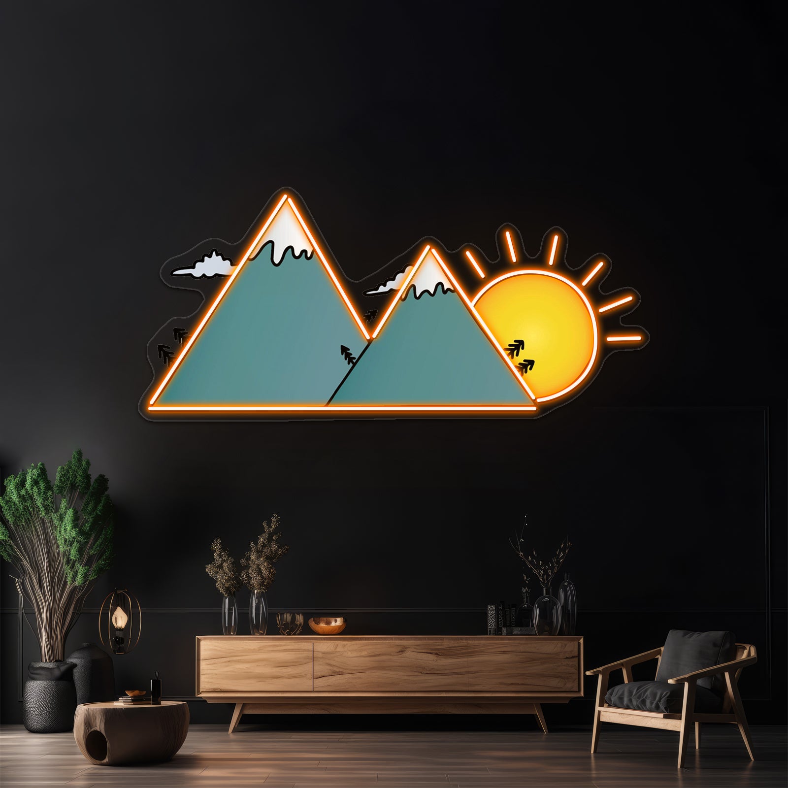 Sunset Mountains Neon Sign Artwork For Cheap Neon Signs | Shineneon