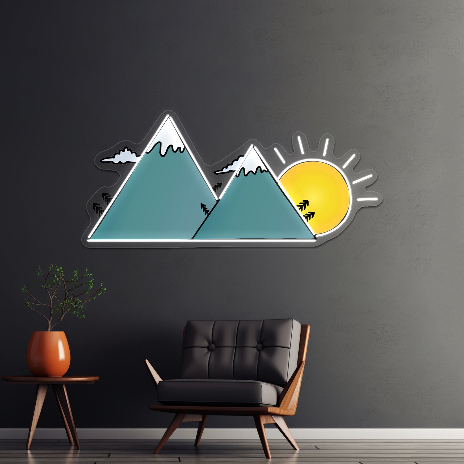 Sunset Mountains Neon Sign Artwork For Cheap Neon Signs | Shineneon