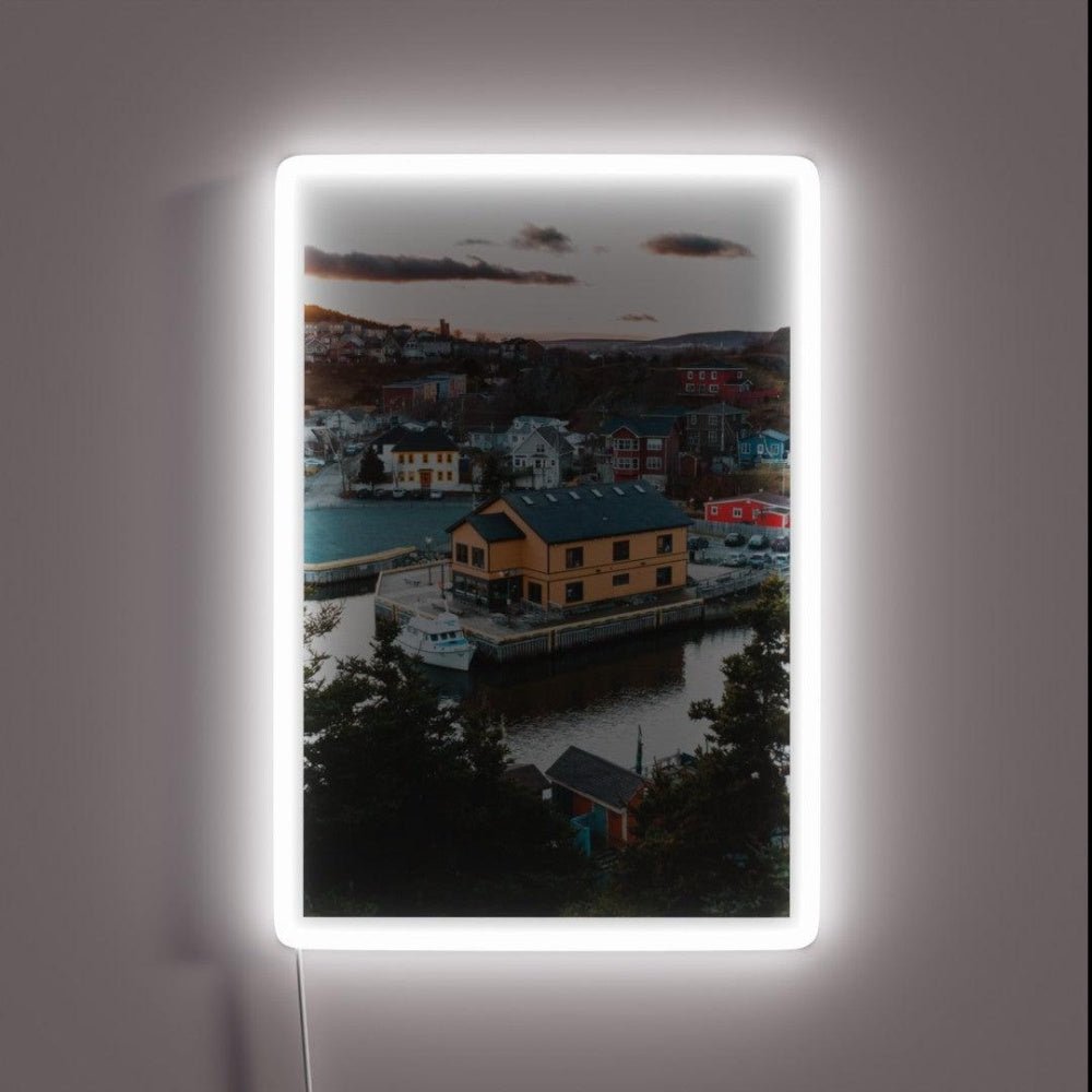 Sunset Over Yellow Building In Quid Vidi St Johns Rgb Led Neon Sign - Shineneon
