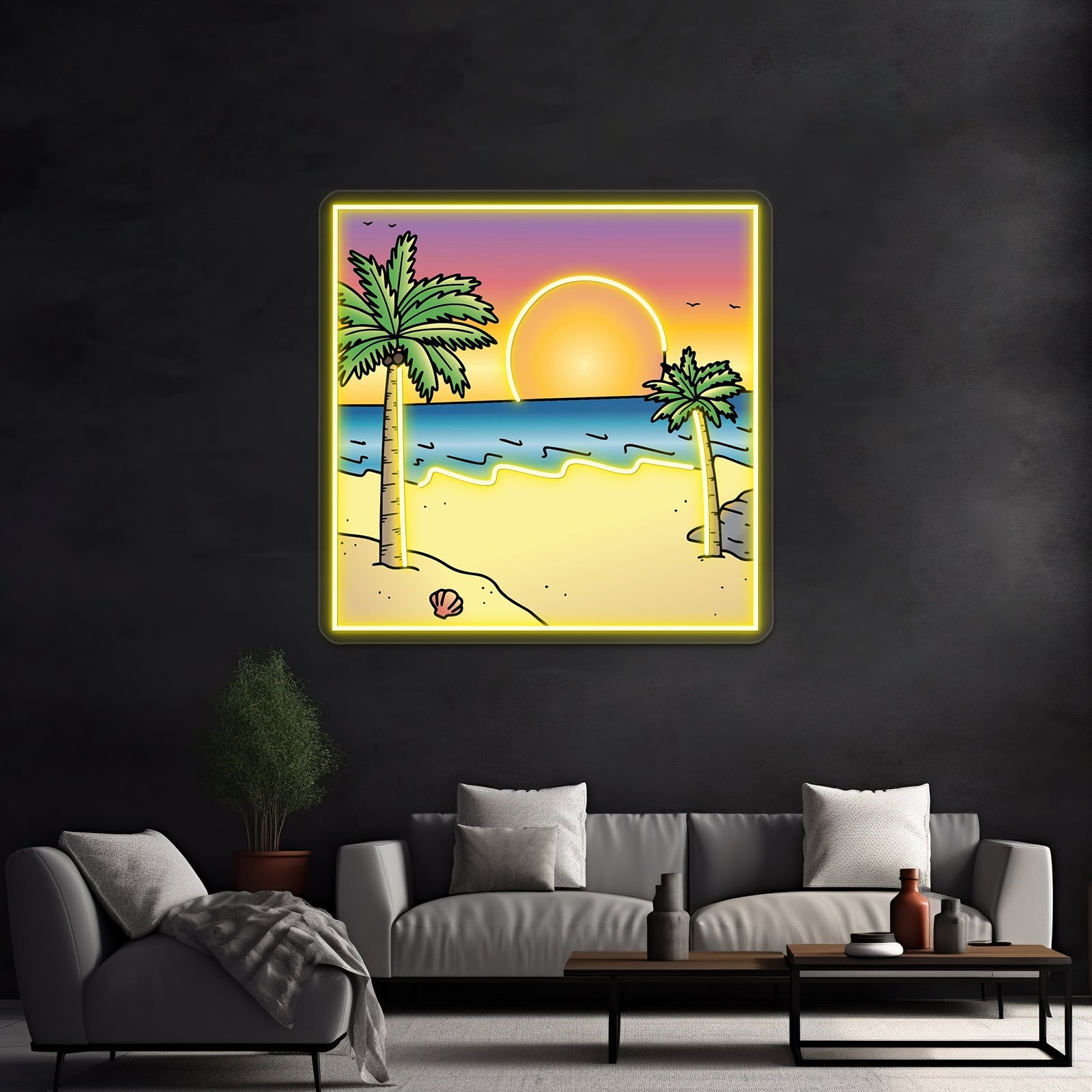 Sunset Polaroid Picture Beach Aesthetic Vsco Neon Sign Artwork For Wedding | Shineneon