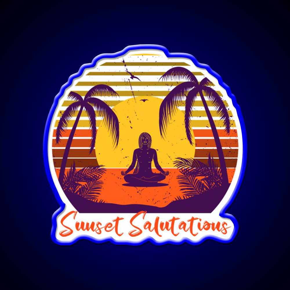 Sunset Salutations Yoga Led Neon Sign For Wellness Space Rgb Color