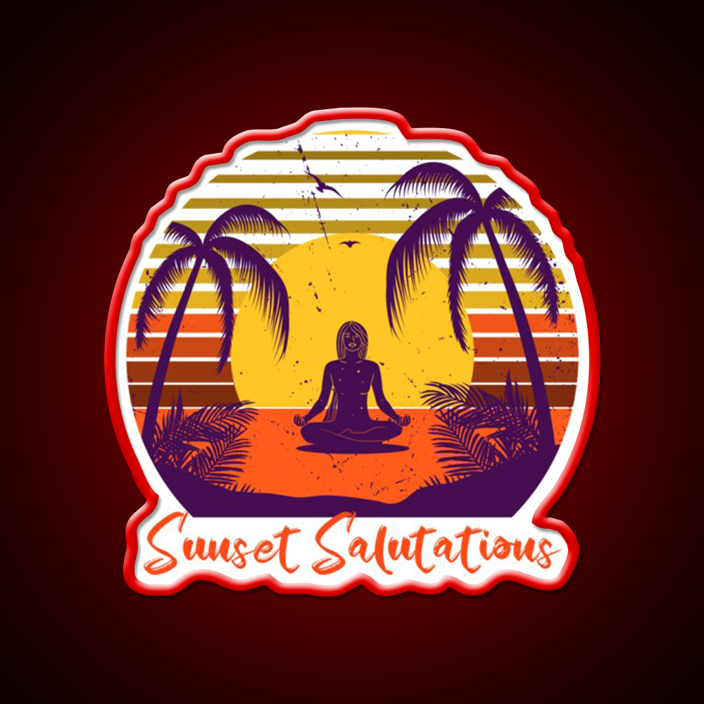 Sunset Salutations Yoga Led Neon Sign For Wellness Space Rgb Color