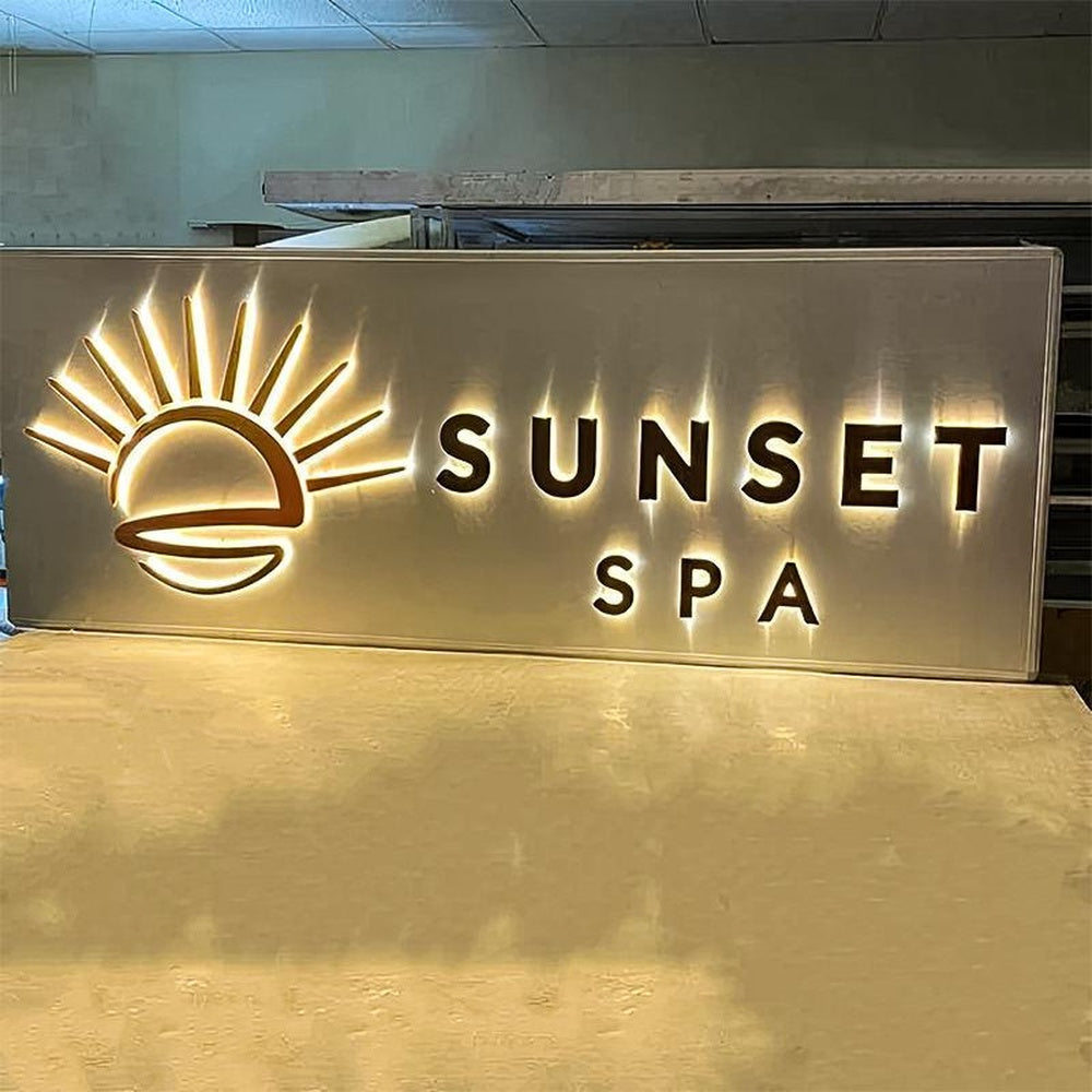 Sunset Spa 3D Backlit Letters Business Metal Led Sign