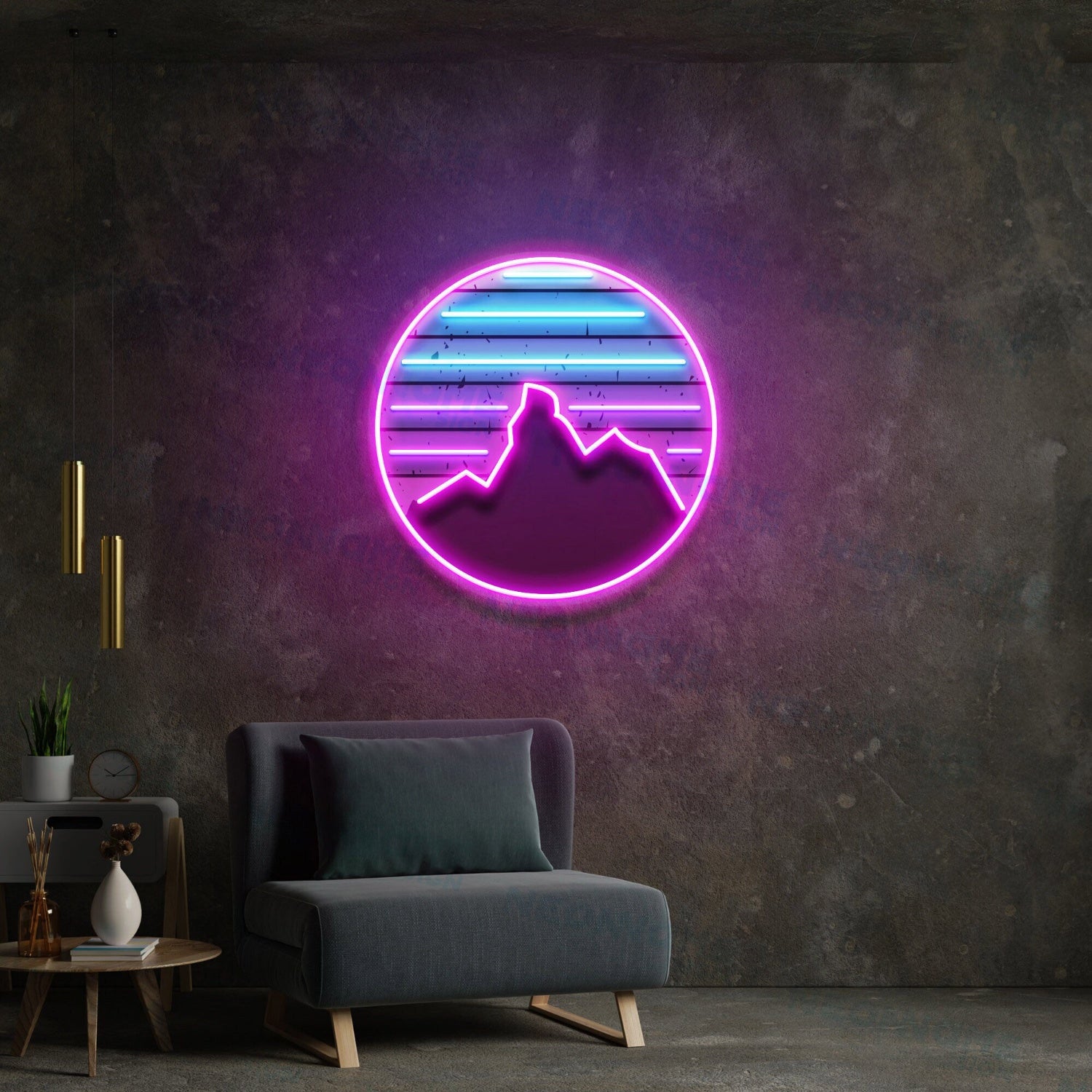 Sunset Wall Art Led Uv Led Neon Sign Purple Sunset Art Decor | Shineneon