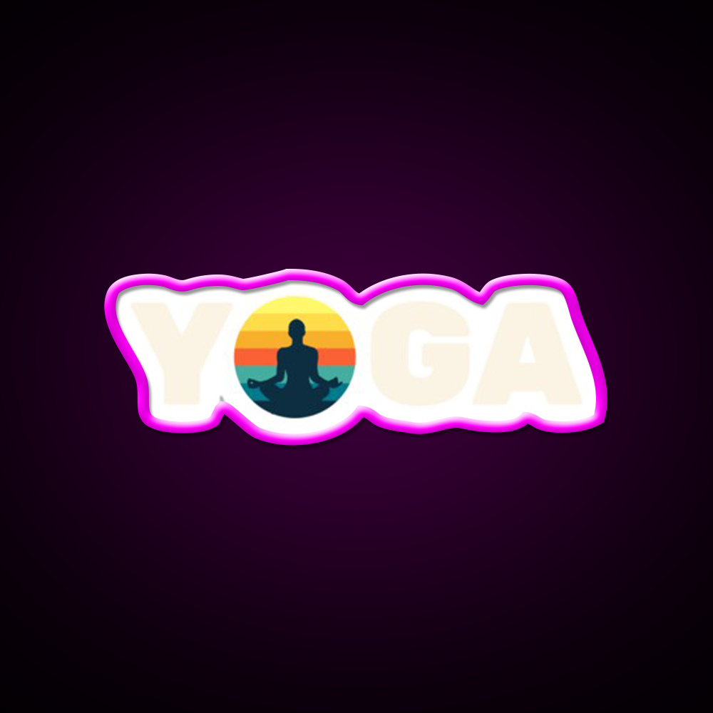 Sunset Yoga Led Neon Sign For Wellness Space Rgb Color