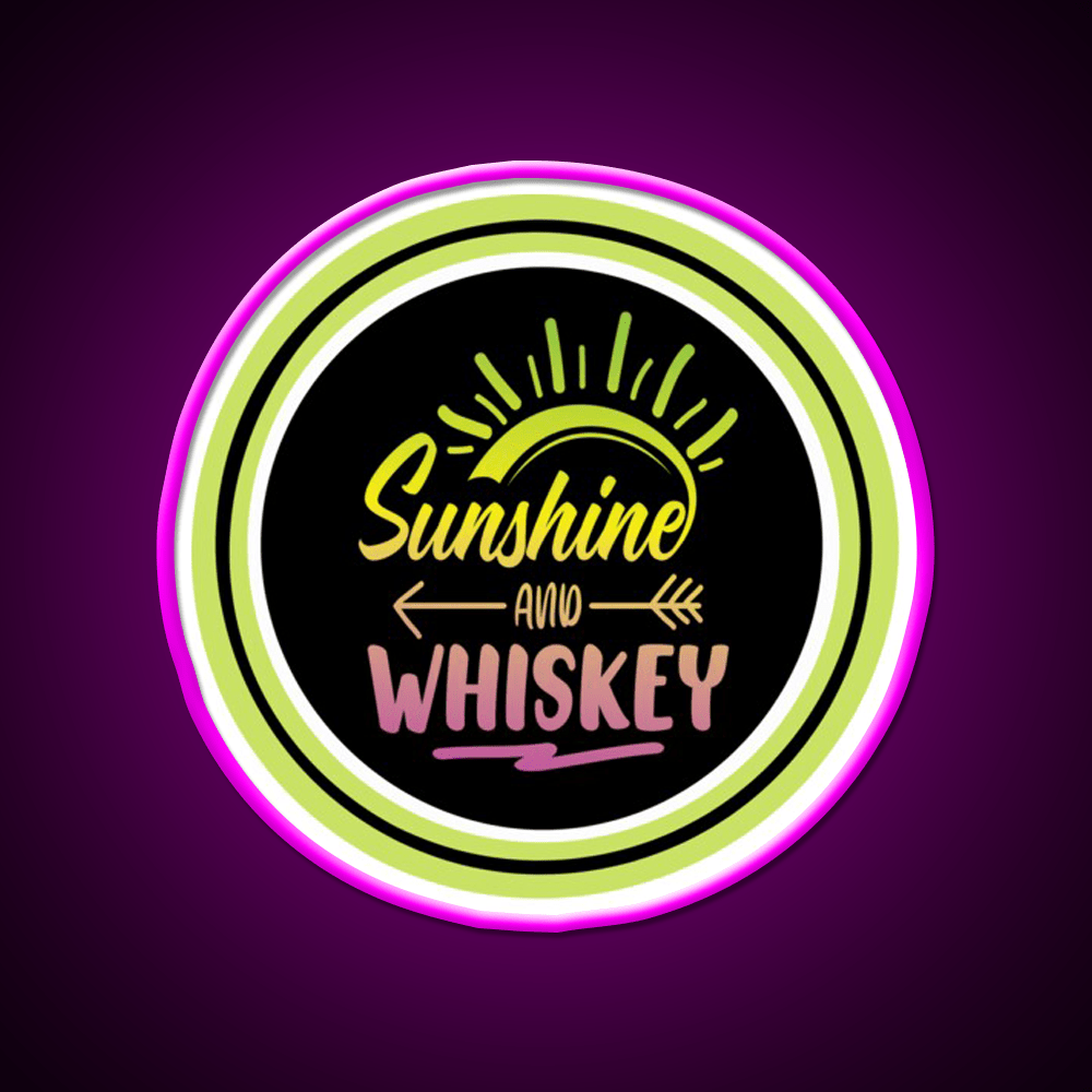 Sunshine And Whiskey Drink Bar Led Neon Sign Rgb Color - Shineneon