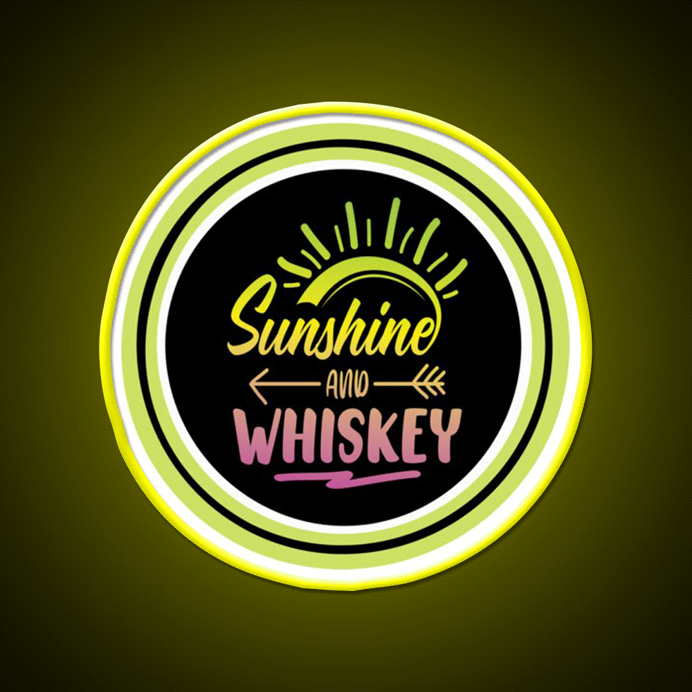 Sunshine And Whiskey Drink Bar Led Neon Sign Rgb Color