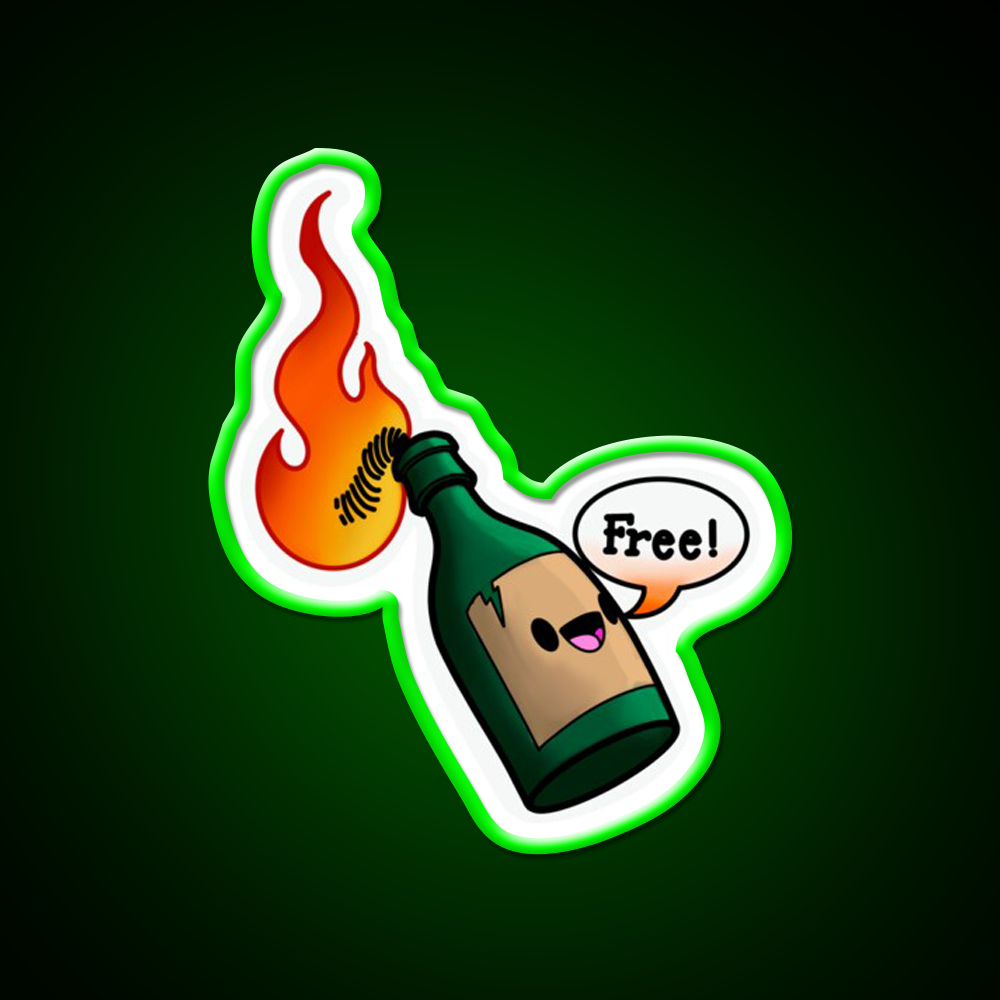 Super Cute Kawaii Molotov Cocktail Bar Decor Led Neon Sign Rgb Color - LED neon sign view 8