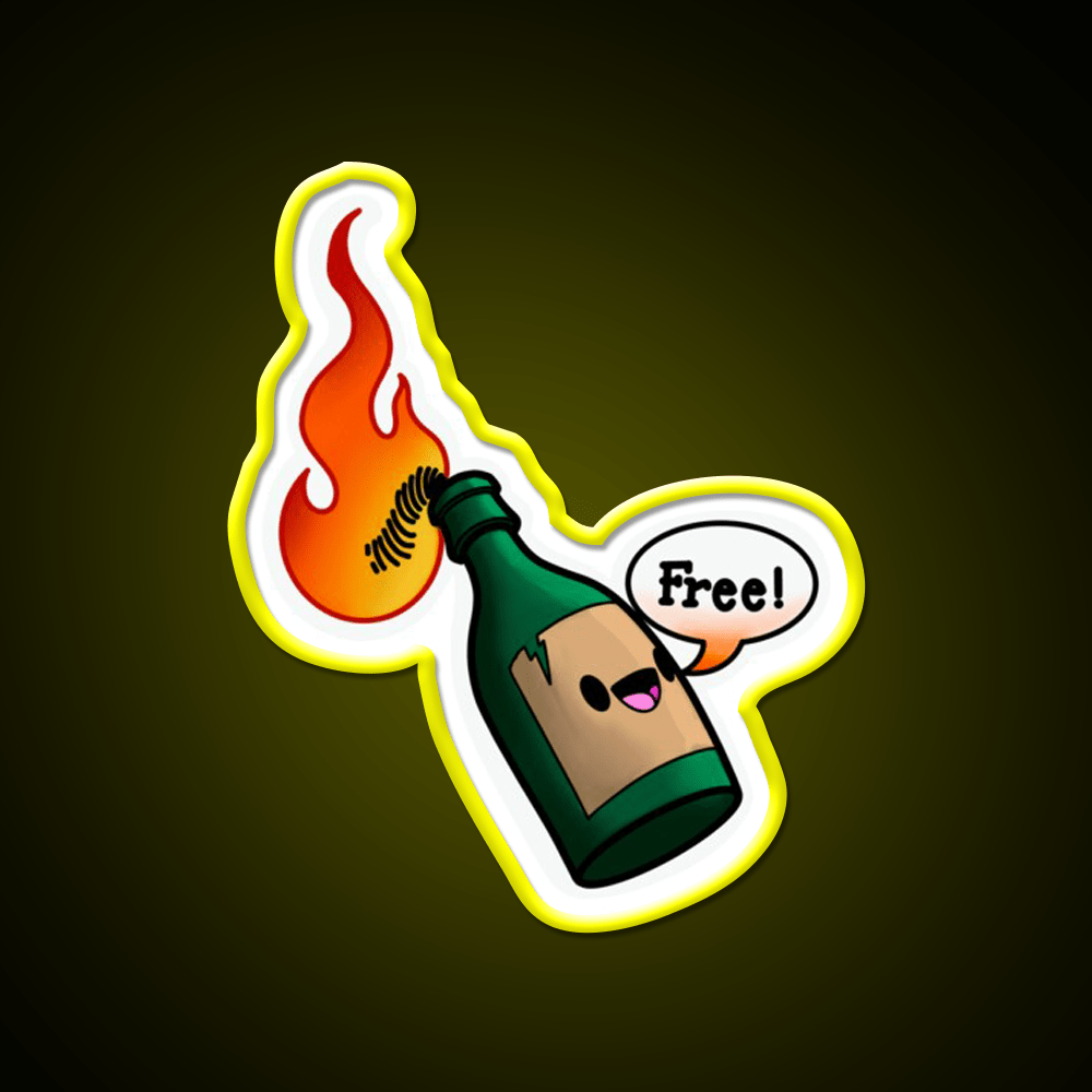Super Cute Kawaii Molotov Cocktail Bar Decor Led Neon Sign Rgb Color - Shineneon