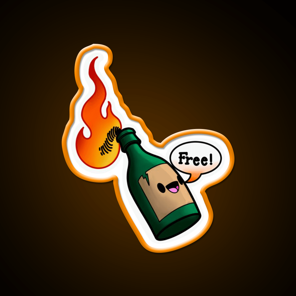 Super Cute Kawaii Molotov Cocktail Bar Decor Led Neon Sign Rgb Color - Shineneon