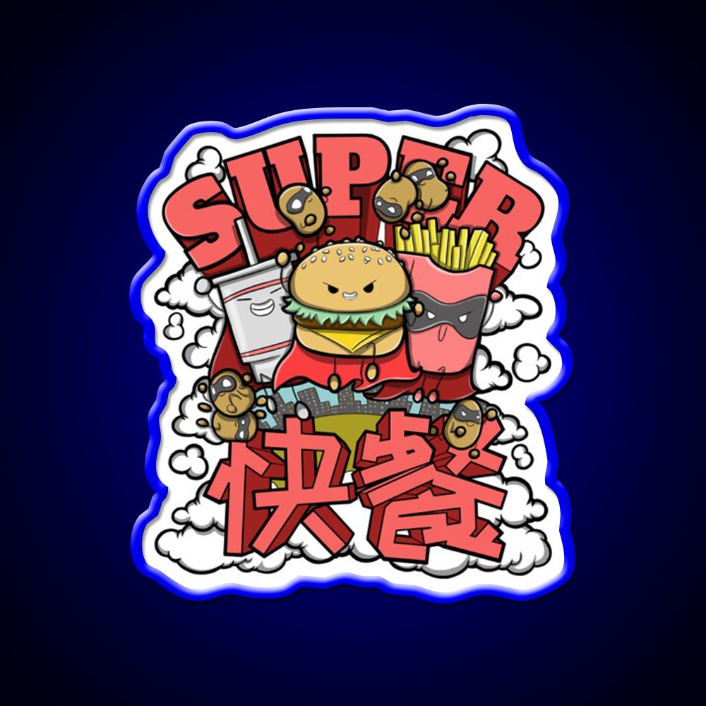 Super Fast Food Led Neon Sign For Burger Place Rgb Color