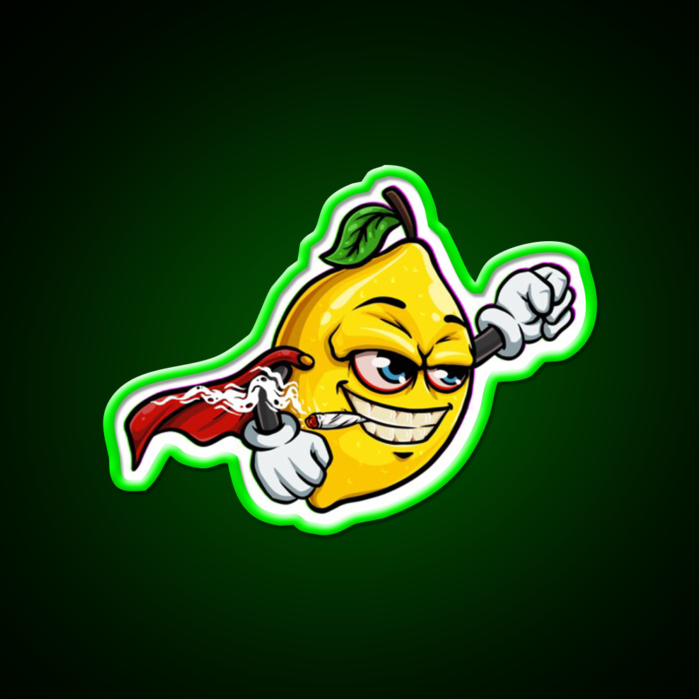 Super Lemon Fruit Joint Hemp Inspired Green Leaf Led Neon Sign Rgb Color - LED neon sign view 8