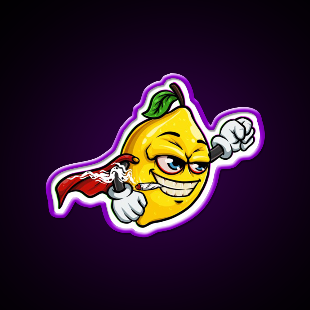Super Lemon Fruit Joint Hemp Inspired Green Leaf Led Neon Sign Rgb Color - LED neon sign view 9