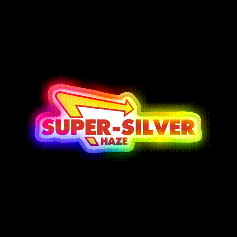 Super Silver Haze Hemp Inspired Green Leaf Led Neon Sign Rgb Color - LED neon sign close-up detail