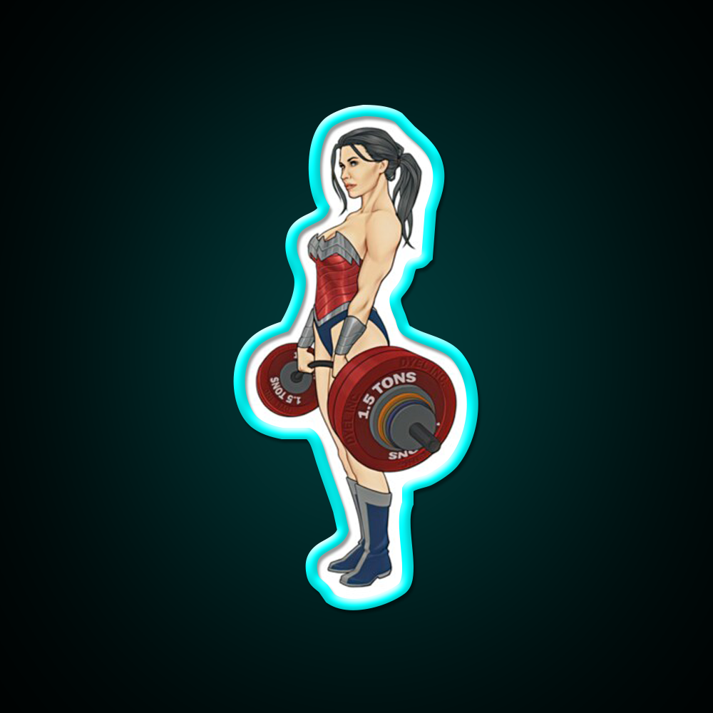 Superwoman Lifter Bodybuilder Female Are Strong Gym Fitness Led Neon Sign Rgb Color