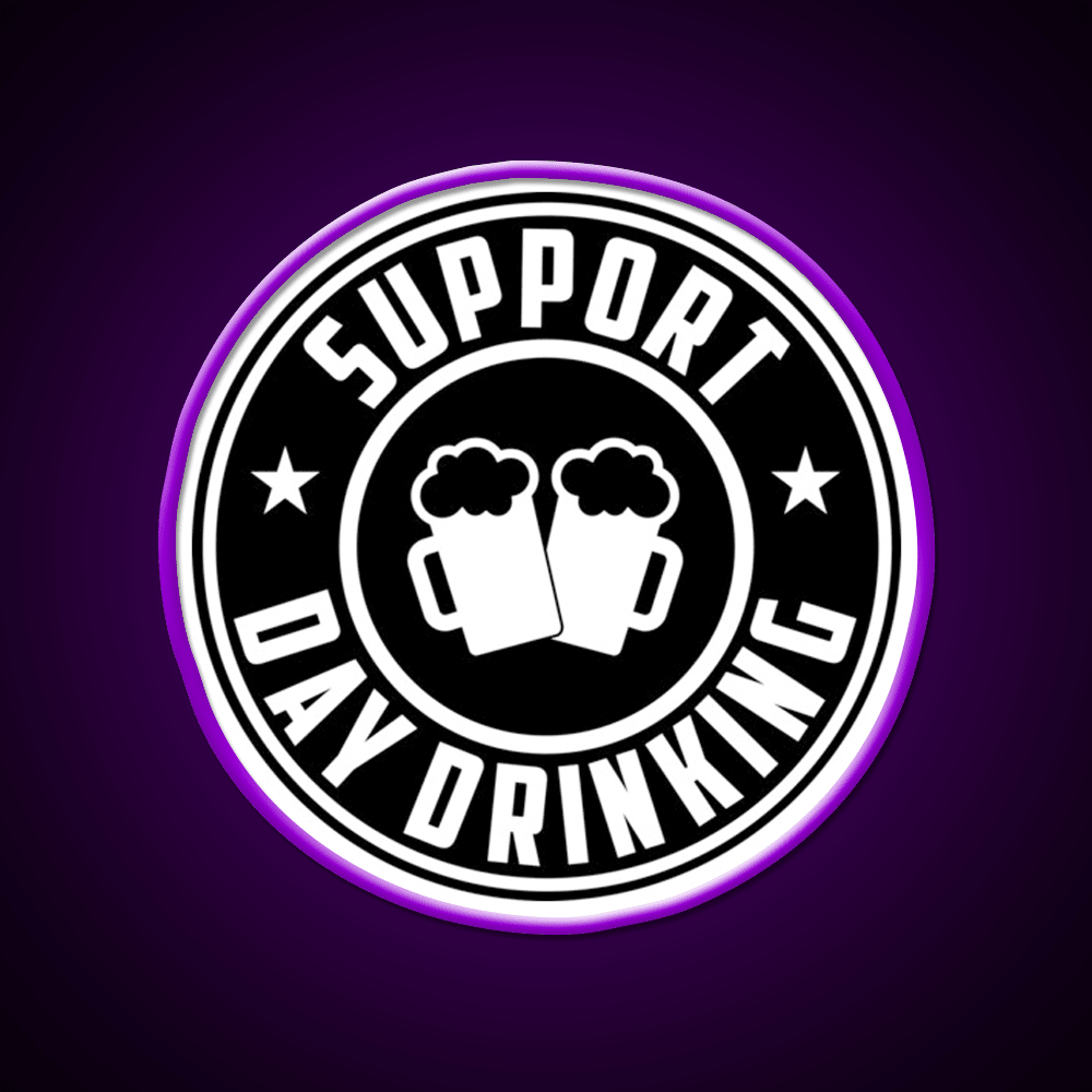 Support Day Drinking Funny Drunk Weekend Vibe Party Drink Tequila Led Neon Sign Rgb Color - Shineneon