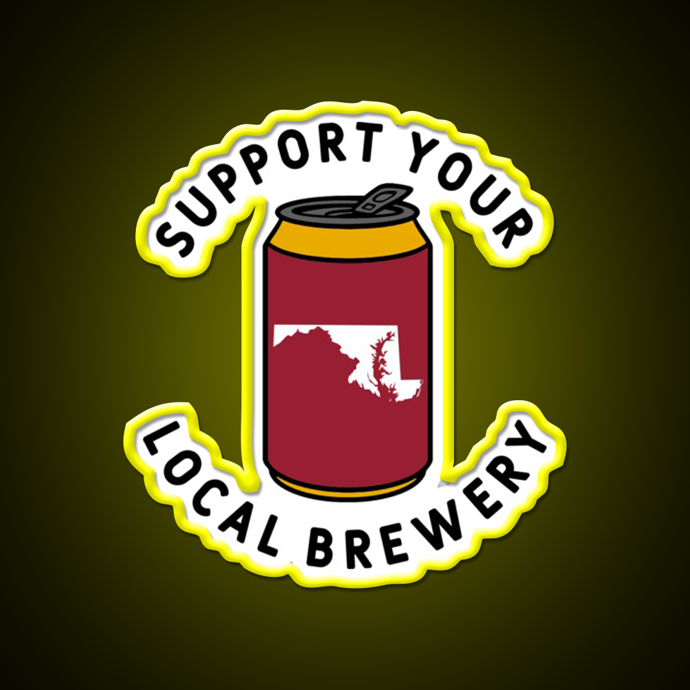 Support Your Local Brewery Maryland Beer Bar Decor Led Neon Sign Rgb Color - LED neon sign view 7