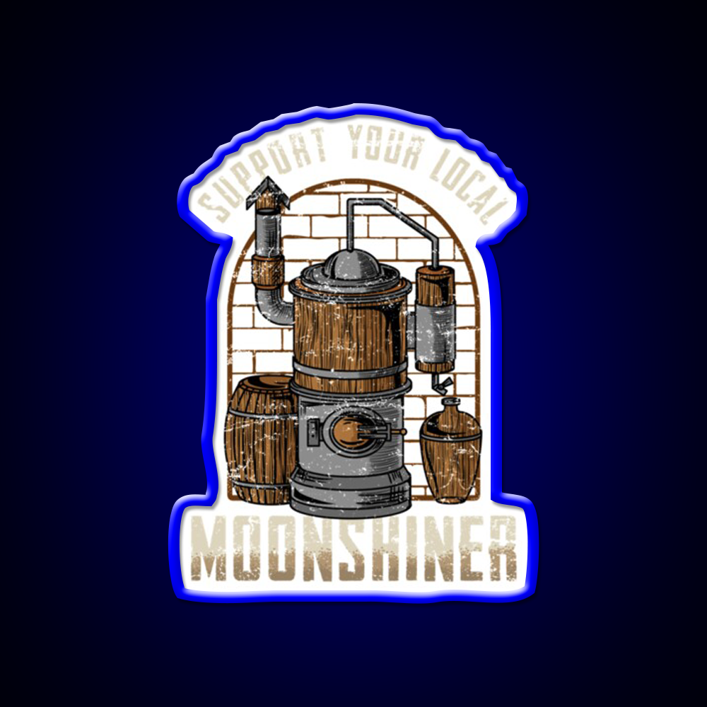 Support Your Local Moonshiner Spirit Gift Whiskey Drink Bar Led Neon Sign Rgb Color