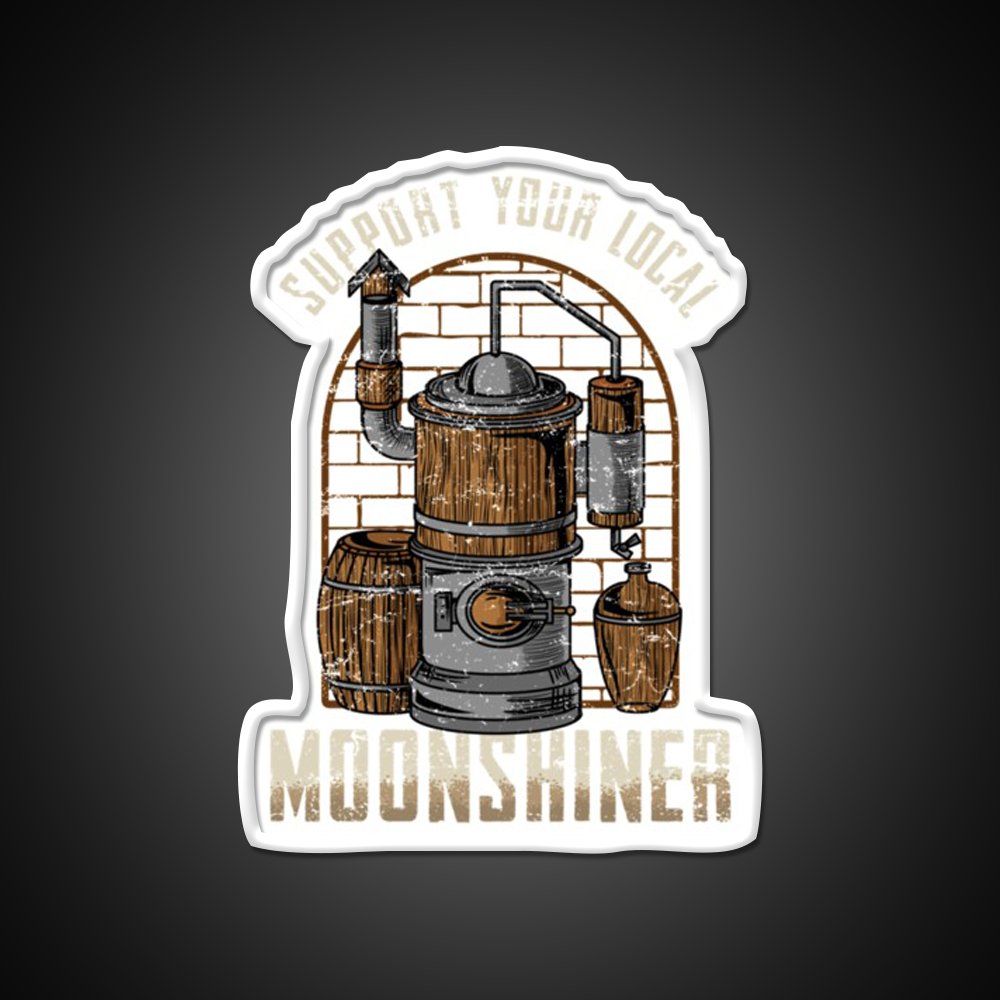 Support Your Local Moonshiner Spirit Gift Whiskey Drink Bar Led Neon Sign Rgb Color