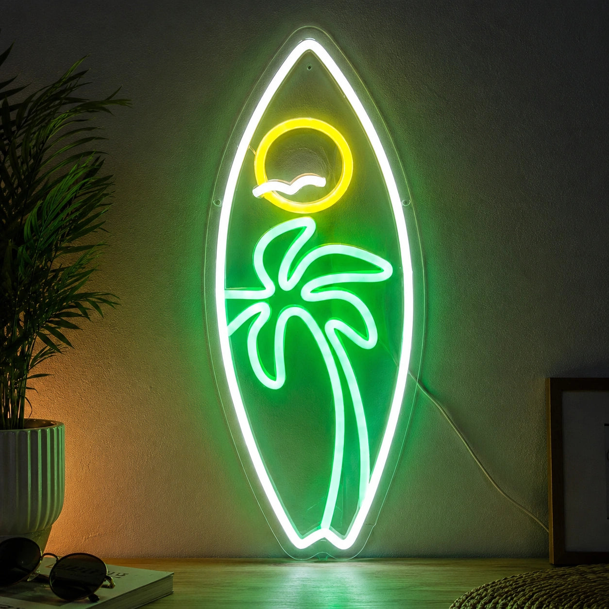 Surfboard Palm Neon Sign LED Neon Sign high-converting product image