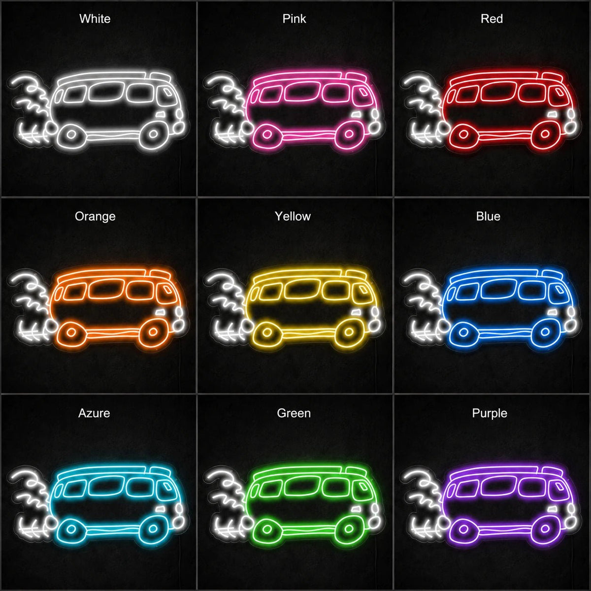 Surfboard Travel Bus LED Neon Sign - Shineneon