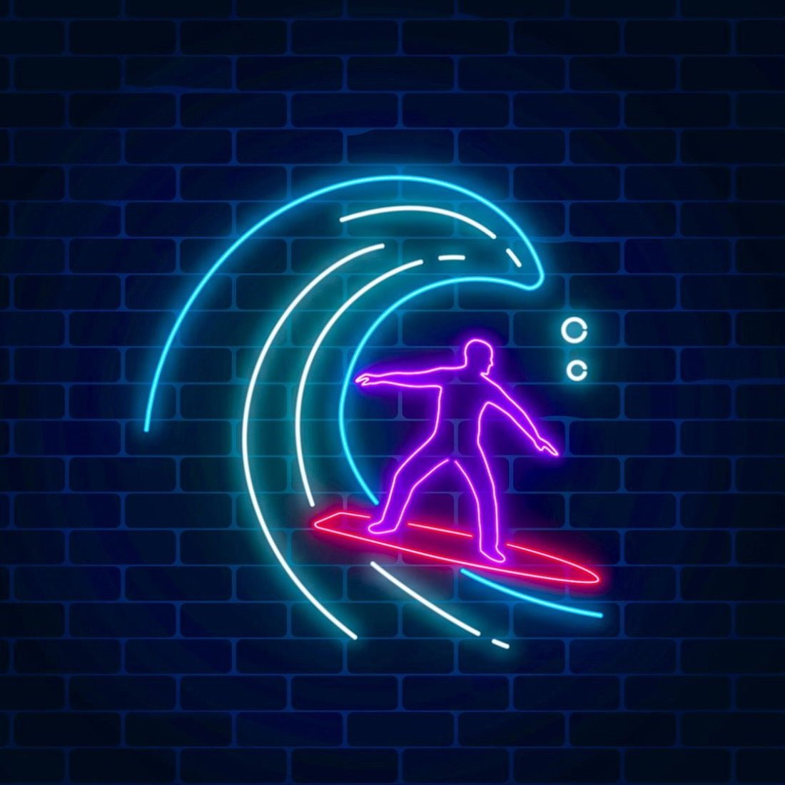 Surfer In Ocean Wave Led Sign Business Neon Sign - Shineneon
