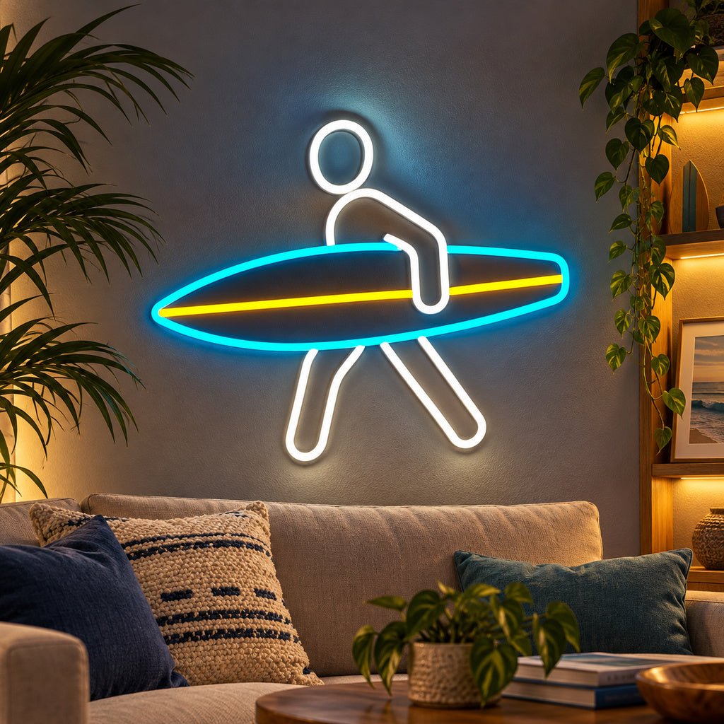 Surfer With Board LED Neon Sign - Shineneon
