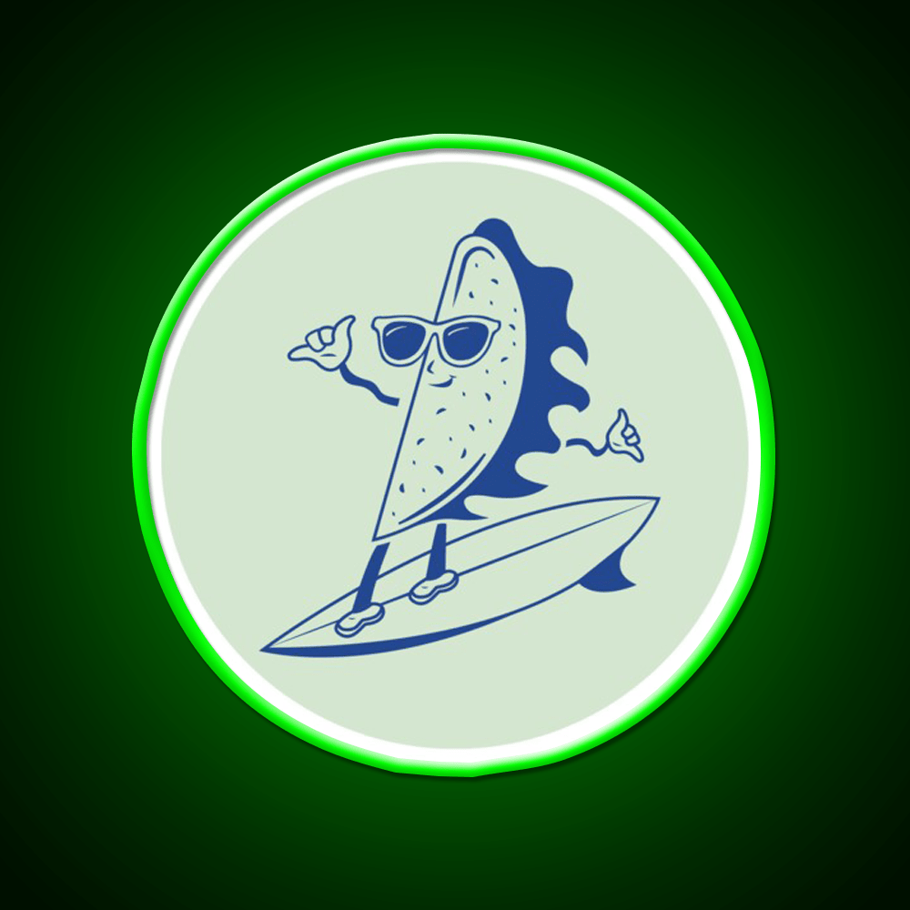 Surfin Taco Led Neon Sign Mexican Food Sign Rgb Color - Shineneon