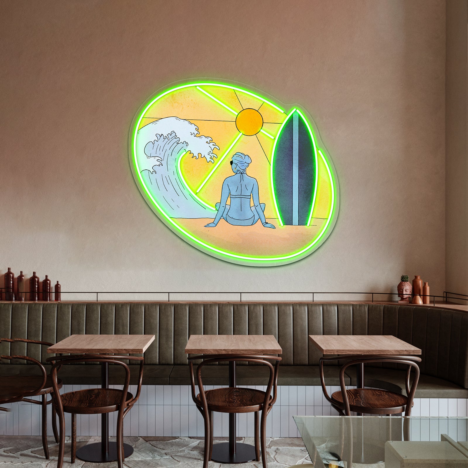 Surfing Neon Sign Artwork For Neon Garage Signs | Shineneon