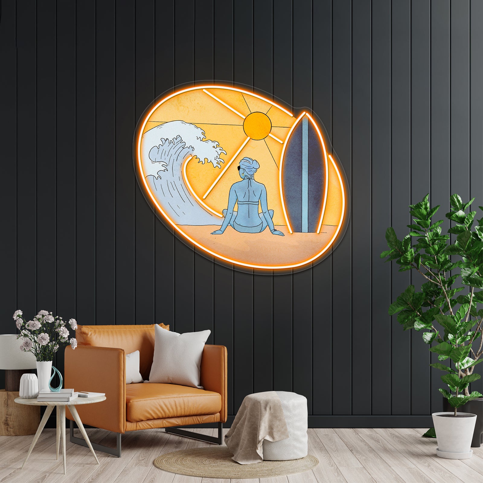 Surfing Neon Sign Artwork For Neon Garage Signs | Shineneon