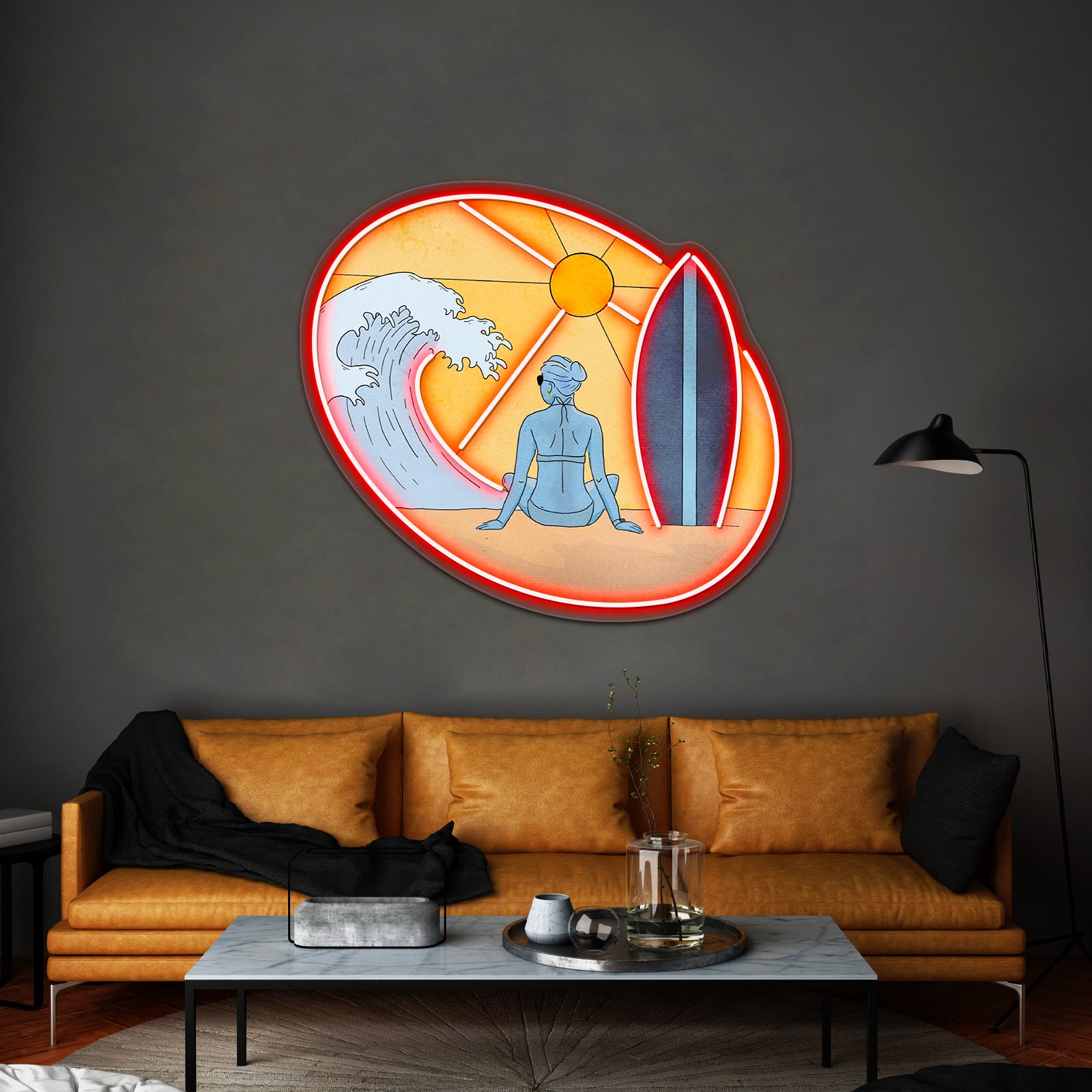 Surfing Neon Sign Artwork For Neon Garage Signs | Shineneon