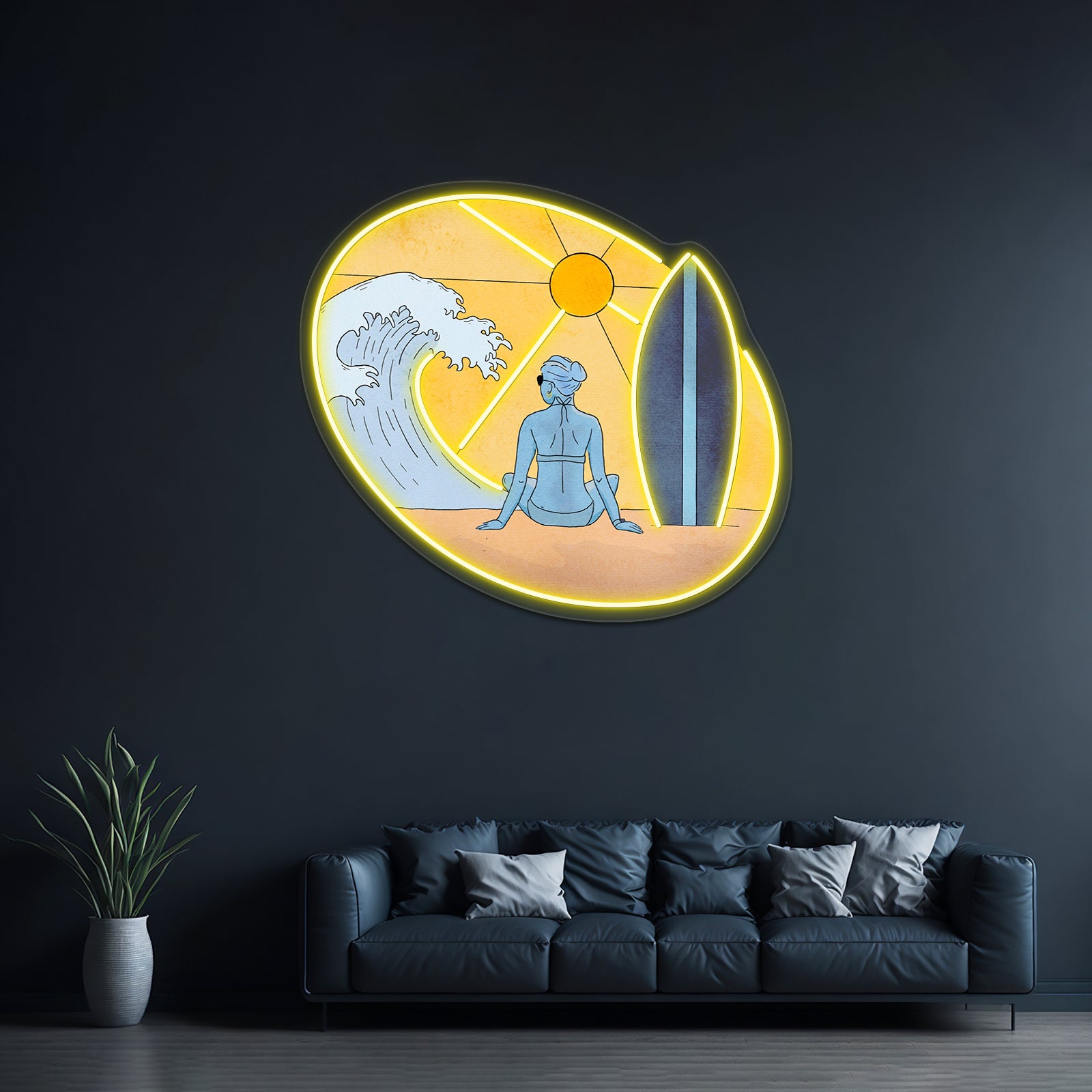 Surfing Neon Sign Artwork For Neon Garage Signs | Shineneon