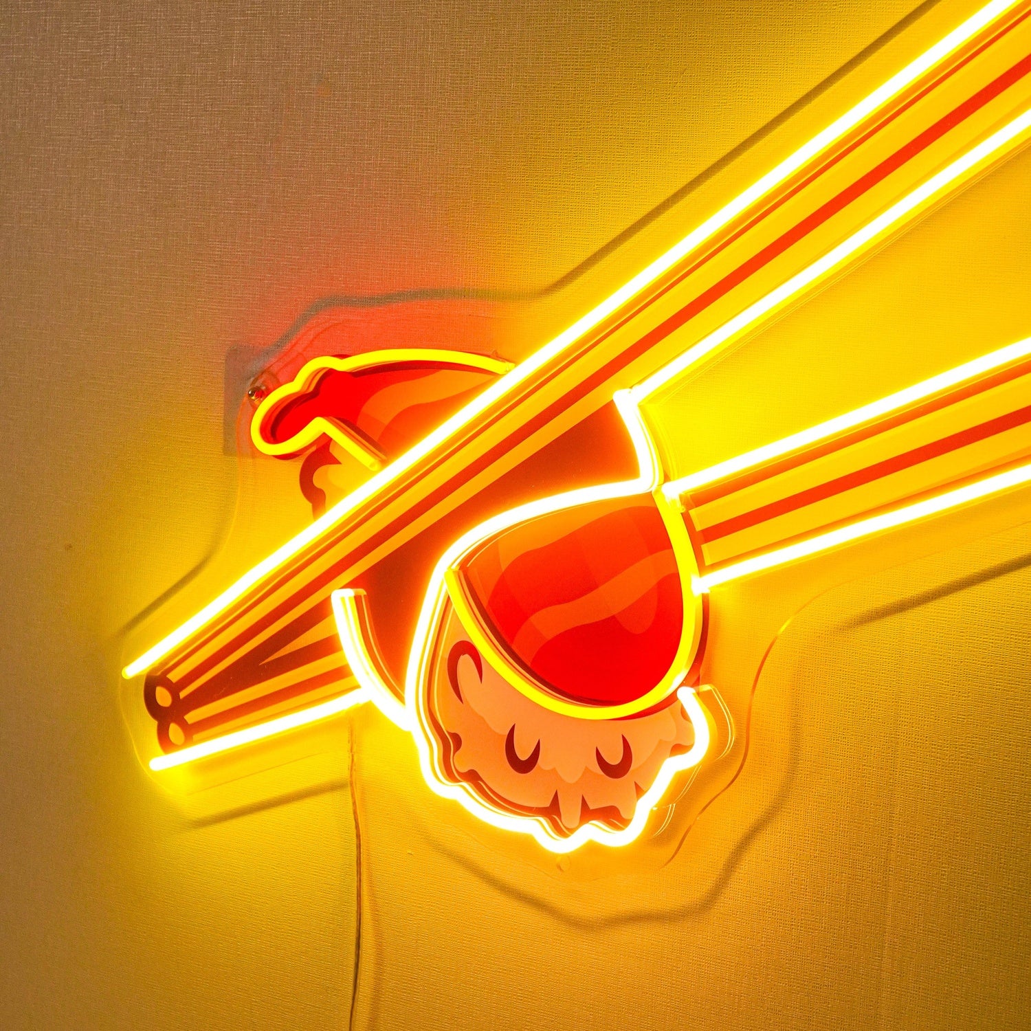 Sushi Chopsticks Yellow Red White Uv Printed Led Neon Sign For Japanese Restaurant Decor | Shineneon