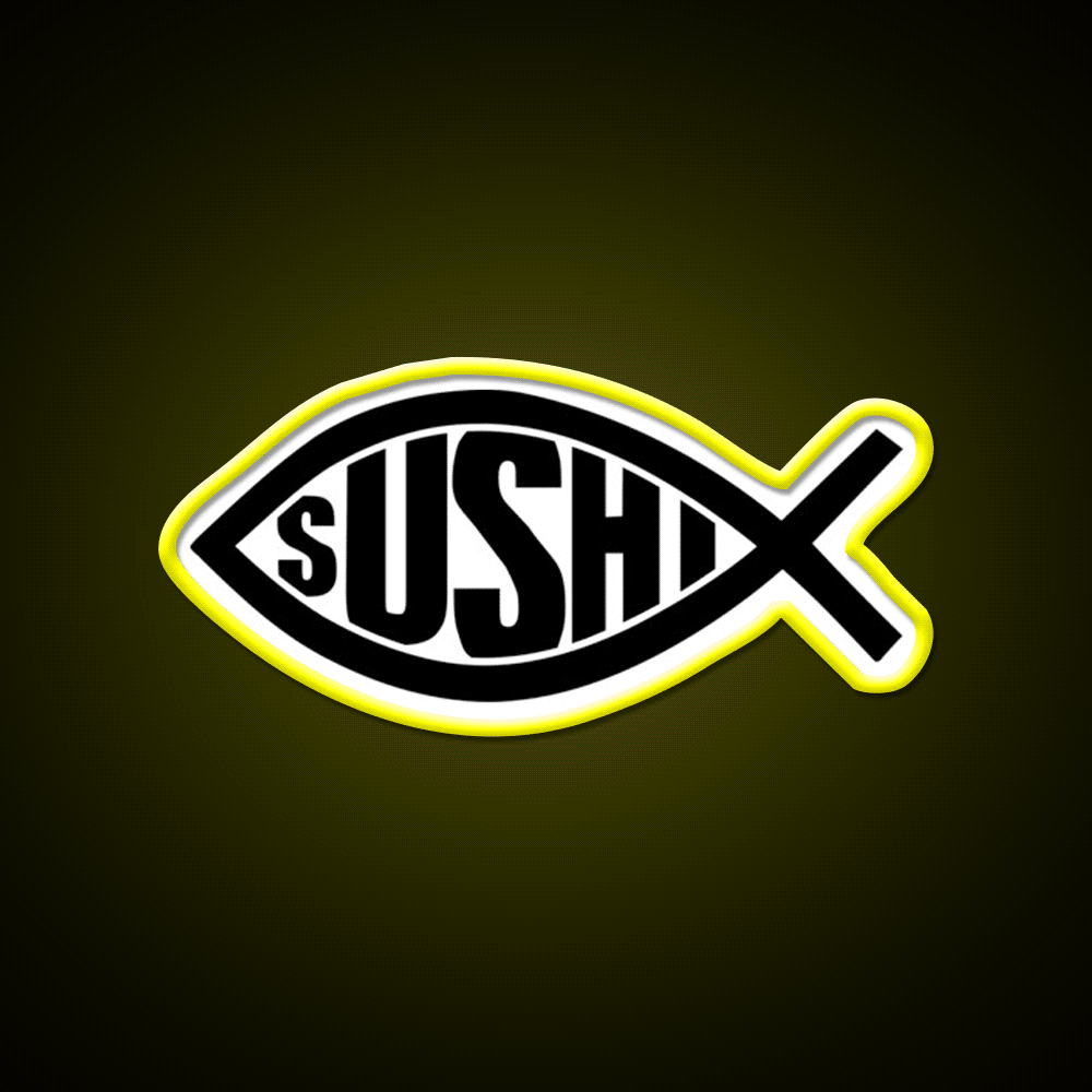 Sushi Fish Snack Food Led Neon Sign Rgb Color - Custom LED neon sign front view