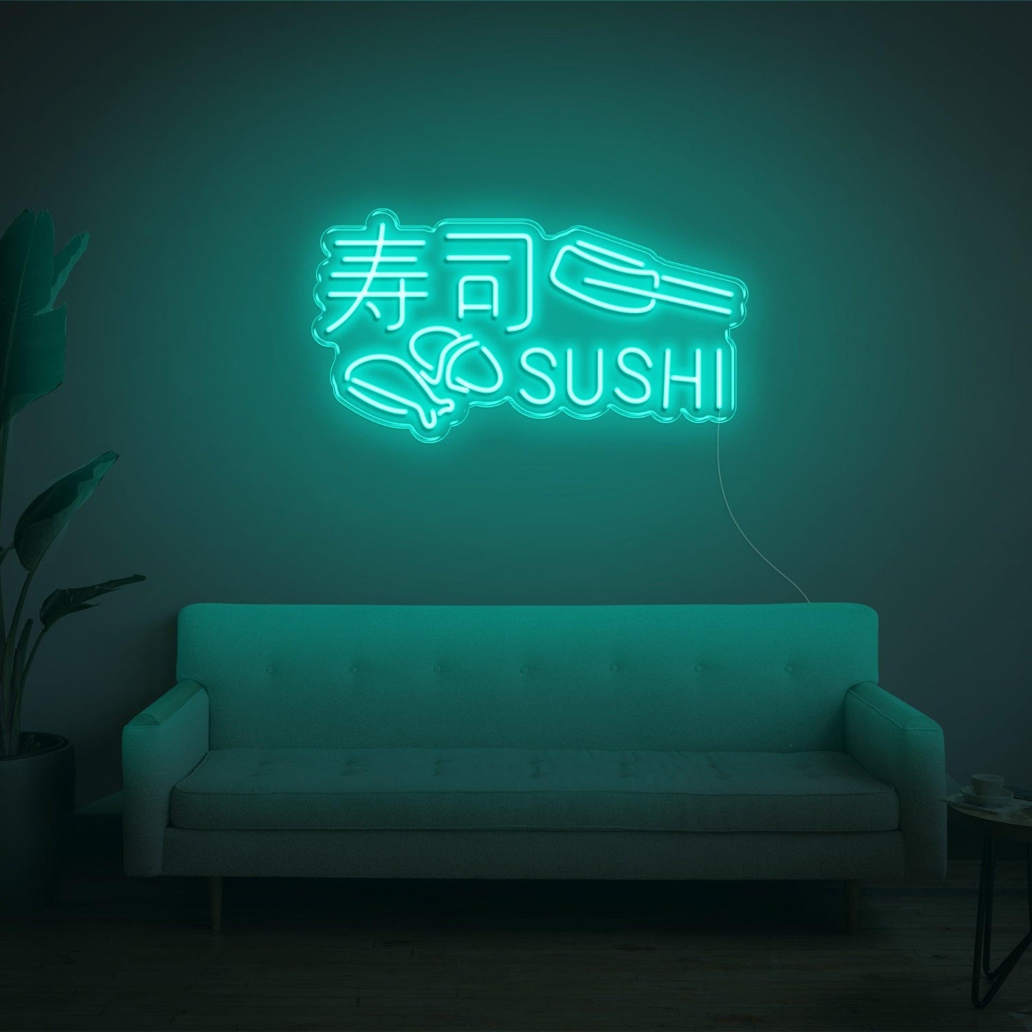 Sushi Green Led Neon Sign With Text And Sushi Roll For Restaurant Home Decor | Shineneon