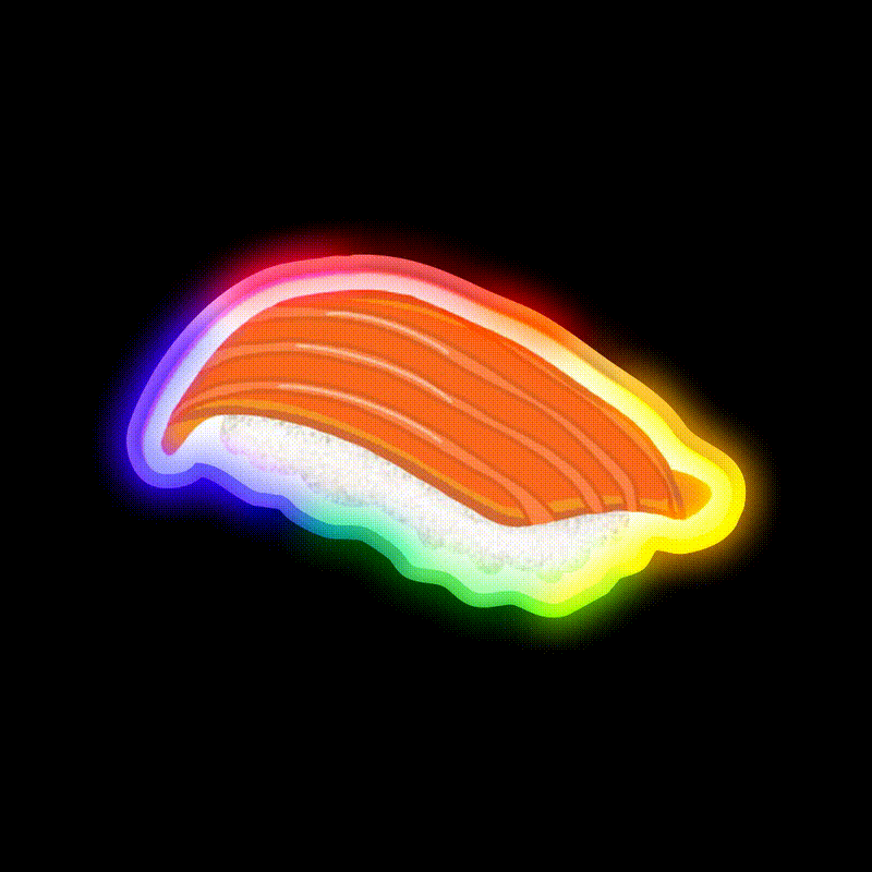 Sushi Led Neon Sign Chinese Food Wall Art Rgb Color